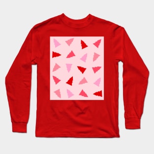 Christmas Holidays, Pink and Red Trees Long Sleeve T-Shirt